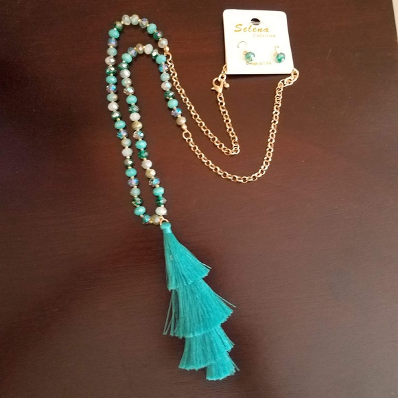 LAST 2! Long Tassel Necklace Set - Picture 2 of 8